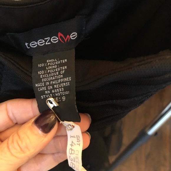 Teeze Me Black Strapless Cocktail/Prom Dress Sz 9 - Picture 8 of 8